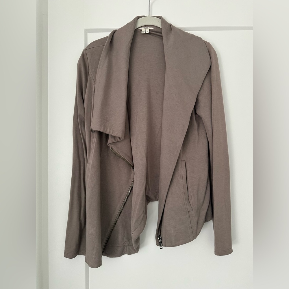 Helmut Lang Asymmetrical Zip Jacket Taupe Size Small